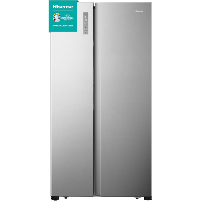 Hisense RS677N4BID Side by Side Fridge-Freezer Combination / Inverter Compressor / Bottle Rack / FreshZone / Vegetable Compartment / Fridge Capacity 334 L / Freezer Capacity 185 L / 41 dB / 247 kWh per Year, Grey
