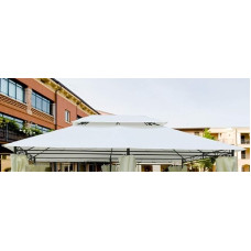 Megashopitalia Replacement Tarpaulin for Gazebo 3 x 4 with Overhang Attachment Top Cloth Ecru with Airvent