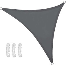 Sunal Triangle Sun Shade Sail 3×3×3M, vandeniui atspari saulės burė sodui 95 % UV spindulių blokavimo saulės ekrano stogelis su nemokama virve lauko sodo pavėsinei Patio Party Backyard Lawn Grey