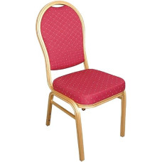 Bolero u525 Bankett-Stuhl, gewölbte Rückseite, Gold Rahmen, Speckle Stoff, rot (4 Stück)