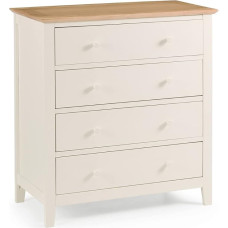 Julian Bowen Salerno Oak and Ivory 4 Drawer Chest
