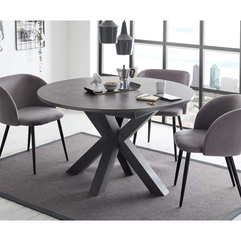 Valgomojo stalas Grafitinė keramika Dark 110 x 78 cm Big System Round Star 110