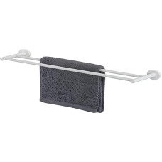 Tiger Urban 1316230146 Double Towel Rail Stainless Steel Matt White Wall Mounted with Interchangeable Decorative Rings for Individual Design W x H x D: 60 x 5 x 12 cm