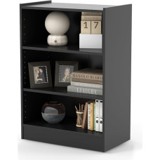 GOPLUS 3 pakopų knygų spinta, kampinė knygų spinta, reguliuojamų lentynų stovas, svetainės, miegamojo, biuro lentyna (juoda)