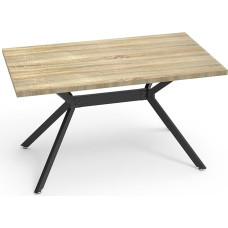 LEWE medinis valgomojo stalas, padidintas virtuvės stalas, 140 x 80 x 76 cm, tvirtas valgomojo stalas, universalus stalas, lengvai valomas, atsparus įbrėžimams, (šviesaus medžio tekstūros)