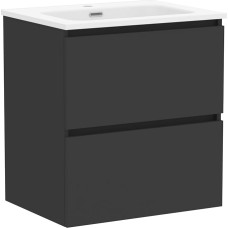 Baikal Klay 60cm Black Mounted Bathroom Furniture with 2 Drawers with Basin Bathroom Cabinet Ceramic Basin
