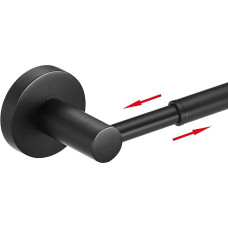 BESy Reguliuojamas rankšluosčių laikiklis vonios kambariui nuo 14,5 iki 27,5 colio SUS304 nerūdijančio plieno rankšluosčių baras Sieninis rankšluosčių stovas su varžtais Rankšluosčių laikiklis Viešbučio stilius Matinė juoda