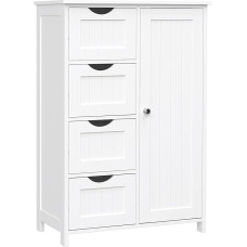 Wehome Space Saving Bathroom Cabinet with One Door and 3 Drawers, Entrance Cabinet, Kitchen Furniture, Laundry Room Cabinet, Various Uses of this Space Saving