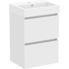 Baikal Mini Mounted Bathroom Furniture 2 Drawers with Basin Bathroom Cabinet Ceramic Basin 45cm Matt White