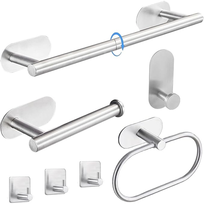 31,5 colio Laimew 7 vnt. juodos spalvos vonios kambario reikmenų rinkinys Silver