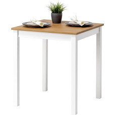 Medinis valgomojo stalas Mažas virtuvės stalas 70 x 70 cm Valgomojo stalai Mažas medinis stalas Valgomasis stalas Valgomasis stalas Virtuvės stalas Mažas valgomasis stalas Baltas rudas