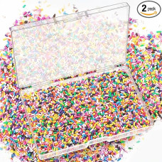 80 g Resin Fake Sprinkles Colourful Confetti Sprinkles Non-Edible Fake Candy Sprinkles Decoration for Nail Art DIY Craft Fakes Cake Biscuits Cake Decoration for Birthday, Halloween, Christmas