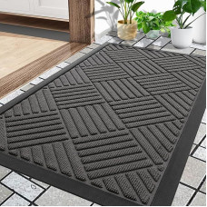 80 x 120 cm lauko durų kilimėlis, silikoninis purvo gaudytuvas, skirtas naudoti lauke ir viduje - neslidus, atsparus dulkėms ir skalbimui, atsparus oro sąlygoms, skirtas lauko durims, įėjimui, balkonui - tamsiai pilkas