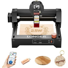 LONGER RAY5 Mini 2,5 W nešiojamos lazerinės graviravimo ir pjaustymo staklės - 12000 mm/min pjovimo greitis - medienai, akrilui, odai - 