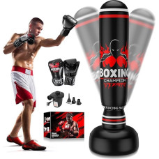 Boxsack Stehend Erwachsene, 2025 Upgrade verdickter 180cm PVC Boxsack für Anfänger (Männer & Frauen) - Inklusive Boxhandschuhe & Luftpumpe, Kickboxsäcke für Muay Thai, MMA, Boxtraining.
