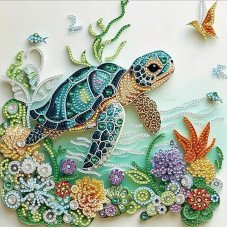 Turtle Diamond Painting for Adults and Children, 5D Diamond Painting Pictures, DIY Mosaic Making, Arts Craft for Home Decoration, Christmas Gifts, Gifts for Friends, Family, 30 x 30 cm