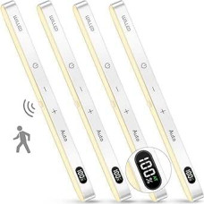 WILLED 3000 K Cabinet Lighting LED with Motion Sensor, Cabinet Light, LED Strip, Battery, USB Rechargeable for Wardrobe, Stairs, RV, Bedroom, Pack of 4