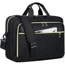 NEWHEY Nešiojamojo kompiuterio krepšys 17,3 colio moterims nešiojamojo kompiuterio dėklas Kompiuterio krepšys Nešiojamojo kompiuterio krepšys Verslo nešiojamojo kompiuterio krepšys Vandeniui atsparus krepšys per petį verslui, juodas, dėklas