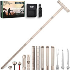 Auksinis paukštis Daugiafunkcinės pėsčiųjų lazdos Išgyvenimo pėsčiųjų lazdos Reguliuojamos aliuminio vaikščiojimo lazdos su peiliu (Auksinis)