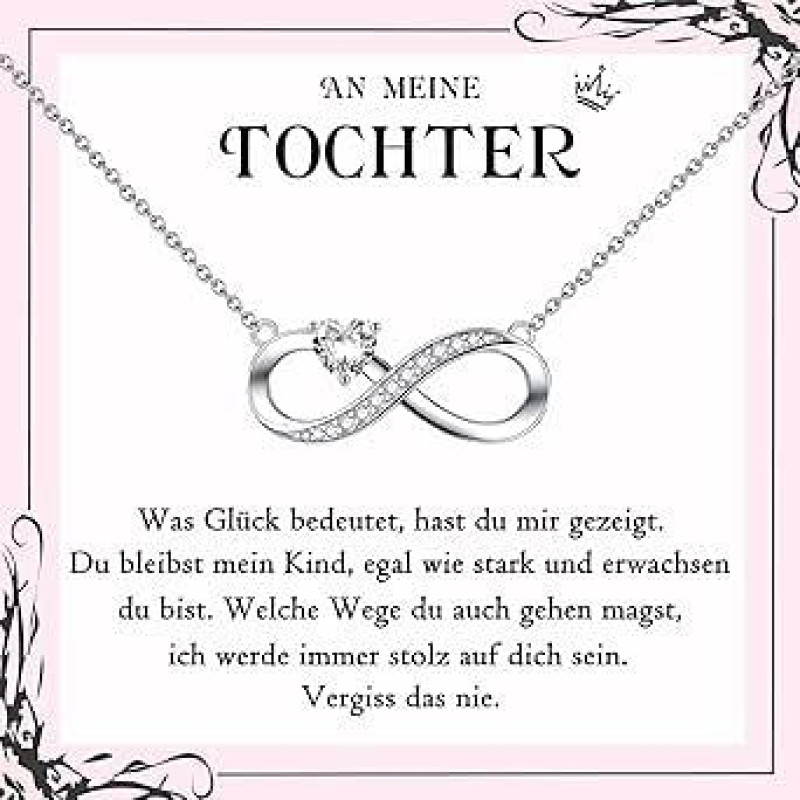 Dovanos dukrai, mamai, močiutei, begalybės ženklo karoliai dukrai, mamai, močiutei, Motinos dienos dovana motinai, močiutei, mamai, močiutei, dukrai Dovana gimtadieniui, Kalėdoms, jubiliejui