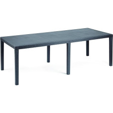 Esidra 1 Extendible Made in Italy Polypropylene 220 cm Garden Rattan Effect, Outdoor Table, 220 x 90 x 72 (Anthracite)