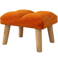 YMYNY Kojų taburetė, maža osmanų taburetė, medinių kojų kėdė, šiuolaikinė minkšta sofos sėdynė, aksominė kojų taburetė, 