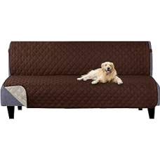 U-NICE HOME Futon-Sofabezüge, wendbar, Sofa-Schonbezug, armlos, Futonbezug, Möbelschutz, Couchbezug, wasserabweisend (Futon, Braun/Beige)