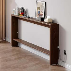 GAOCUNBING Konsolentisch für Flur, schmal, Massivholz, Konsolentisch, schmaler Sofatisch, massives Regal für Schlafzimmer, Heimbüro und Wohnzimmer, 120 x 10 x 69,5 cm
