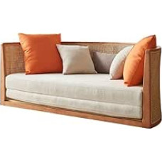 Sofos ir sofos Doppelschlafsofa Klappbett und Frühstück Einfaches Bogenbett Modernes Wohnzimmer Schlafzimmer Rattansofa mit doppeltem Verwendungszweck für Wohnzimmer Eckschlafzimmer Salon Büro