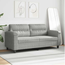Dvivietė sofa Dvigulė sofa Sofa Lounge Sofa Relax Sofa Svečių sofa Minkšta sofa Loveseat Sofa svetainei Miegamasis Svečių kambarys Šviesiai pilka 140 cm mikropluošto audinys