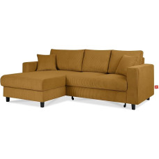 konsimo Egret kampinė sofa Kairysis kampas su miego funkcija ir lovos dėže, pagaminta ES (geltona)