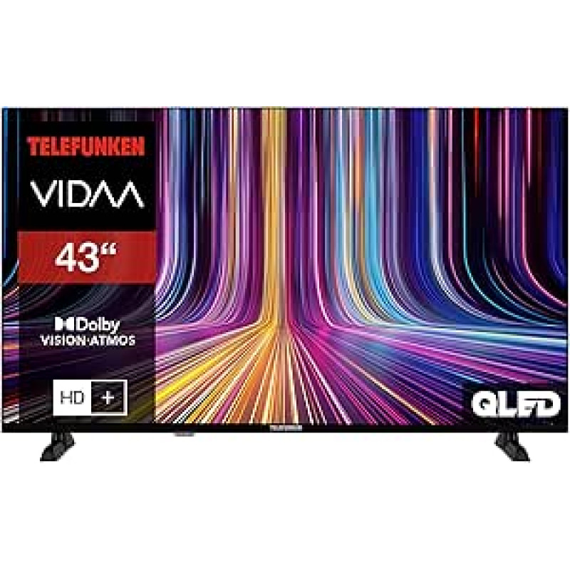TELEFUNKEN QLED televizorius 43 colių išmanusis televizorius VIDAA QU43VP750S 4K televizorius UHD, HDR televizorius su 
