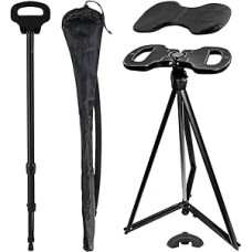 ALEVMOOM Walking Stick with Seat, Portable Folding Walking Stick with Carry Bag, Seat Stick for Adults and Seniors, Maximum Load 200 kg for Outdoor Travel