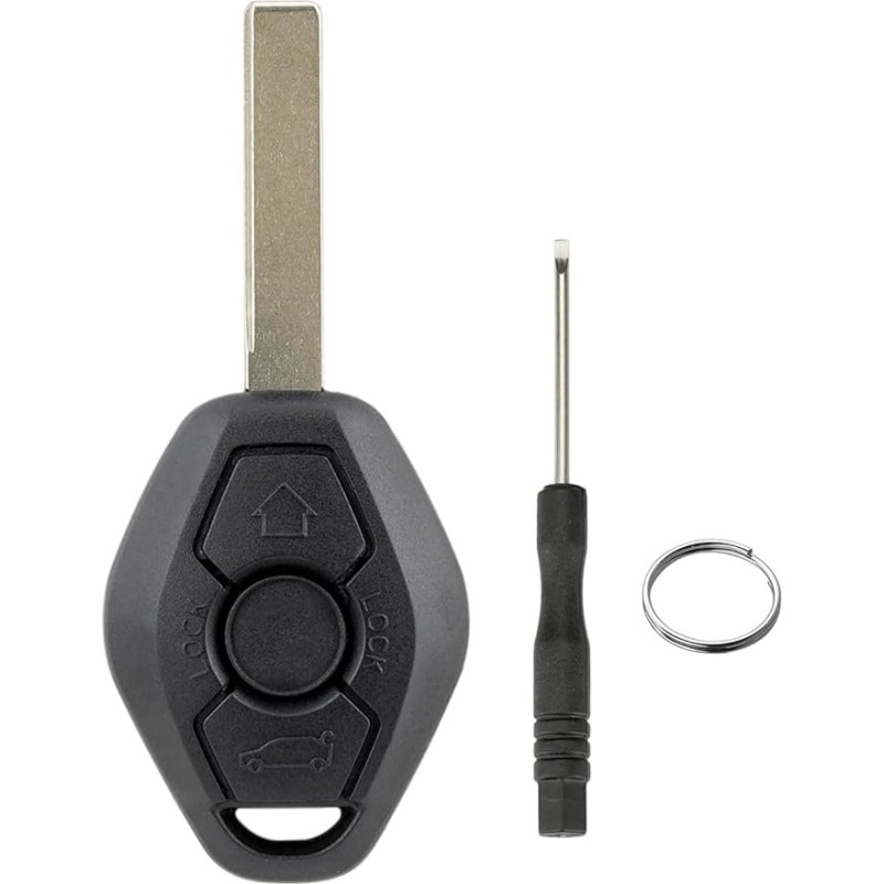 3 mygtukų automobilio rakto nuotolinio valdymo pultas E38 E39 E46 EWS sistemai BMW Key BMW E36 Key Shell nuotolinio valdymo pultas 433 MHz su PCF7935 mikroschema su atsuktuvu ir rakto žiedu HU92