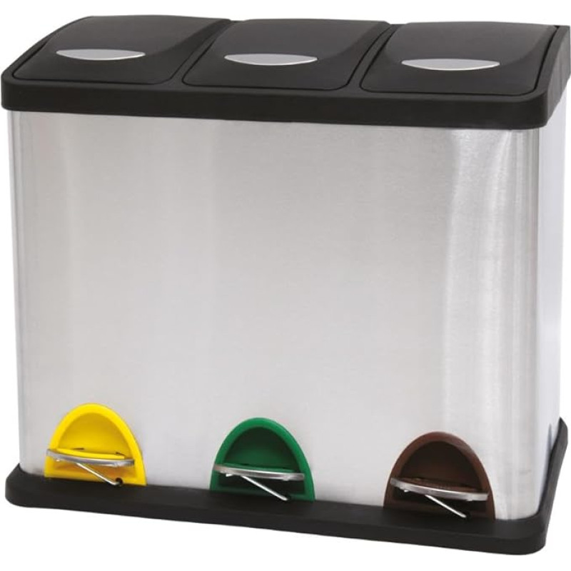 MSV nerūdijančio plieno šiukšliadėžė, sidabrinė