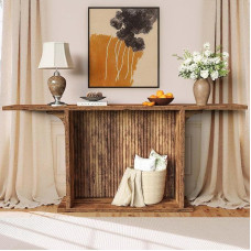 HSH Konsolinis staliukas Siauras prieškambario staliukas už sofos Siauras ilgas sofos staliukas Šoninis staliukas prieškambario zonoje prieškambario svetainei Rustic Brown 180 cm