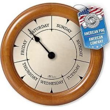 Classic Day Clock - Weekday Clock - Day Clock with Midnight Markings - Unique & Funny Retirement Gift - 9.5