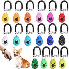 Pack of 16 Dog Clicker, Pet Training Professional Clicker, Dog Training Clicker with Wrist Strap, Pet Training Clicker, Dog Clicker Set with Large Button for Dogs, Horses, Cats