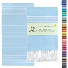 WETCAT Iš anksto išskalbtas itin minkštas turkiškas rankšluostis 100 % medvilninis paplūdimio pledas 