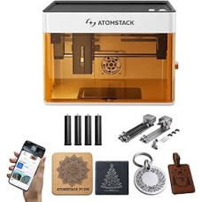 Atomstack P1 Mini Laser Graviermaschine 5W mit R8 Pro Rotationswalze, Diode Laser Cutter mit CoreXY-Dualmotor, kompakter Desktop Lasergraviererer, kostenlose Atomstack App