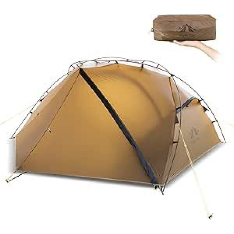 Night Cat Zelt Ultraleicht 1 Person: Wasserdichtes Camping Wanderzelt Doppelschicht für Trekking Abenteuer Bergwanderung und Wildcamping Outdoors