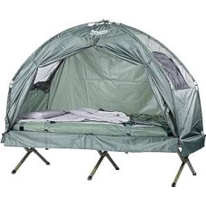 Semptec, Urban Survival Technology Camp Bed Tent 4-in-1 Tent with Camp Bed, Summer Sleeping Bag and Mattress (Camping Tent, Cot with Tent, Stilts 4 People)