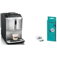 Siemens Fully Automatic Coffee Machine EQ300 TF303E07 & Cleaning Tablets TZ80001A Pack of 10