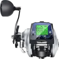 Skaitmeninis Baitcast-Angelrolle für Tiefsee, 6,3:1, Übersetzungsverhältnis, 16 kg Zugkraft, Temperaturanzeige, geteilter Tiefenspeicher und mikromagnetisches Bremssystem für Salzwasserangeln