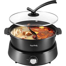 Maisto šalis Karštas puodas Elektrinis 4L Atnaujintas karštas puodas Dvipusis atskiriamas karštas puodas Elektrinis puodas 220V 1350W Kinų elektrinis karštas puodas Fondue ugnies puodas