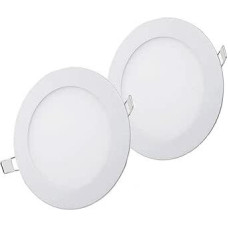 Round 18 W Pack of 2 LED Recessed Ceiling Lights, LED Recessed Light, Ultra Thin Round Diameter 220 mm, Cool White 6500 K, Includes Transformers