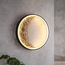 Mėnulio sieninis šviestuvas 3D sieninis šviestuvas Vidinis Art Deco gyvenamojo kambario šviestuvas Naktinis šviestuvas Apvalus LED sieninis apšvietimas Šilta šviesa Mėnulio šviestuvas gyvenamajam kambariui Miegamasis Vaikų kambarys Koridorius Fojė 30 cm