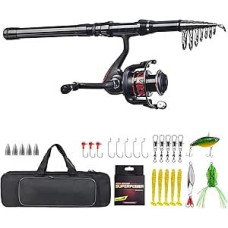 Teleskop-Angelrollen-Kombi-Set, Tragbares und Langlebiges Angelgerät für Anfänger und Profis