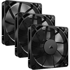 CORSAIR RS120 120mm PWM Fan - Daisy Chain Connection - Low Noise - Magnetic Dome Bearing - Triple Pack - Black
