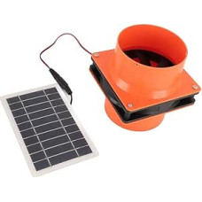 Solarbetriebenes Abluftventilator-Set mit ABS-Gehäuse, Lüftungslösung mit integriertem Solarpanel für Wohnmobil, Dachboden, Boot und Gewächshaus, 10 W, 12 V, Orange